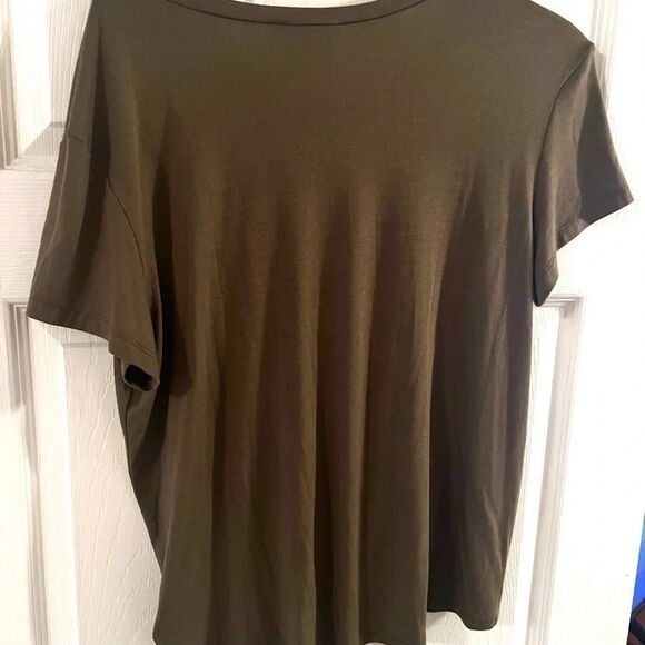 Express Army Green Tie Front Tee Short Sleeve Top y’all nwt large - Picture 8 of 8